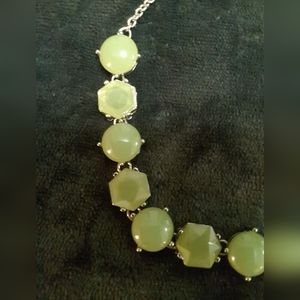 Light Olive Green Statement Necklace 23"